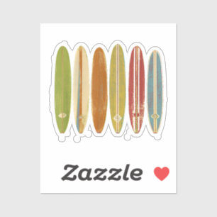 Longboard Surfboards Vintage Retro Style Surfing Sticker