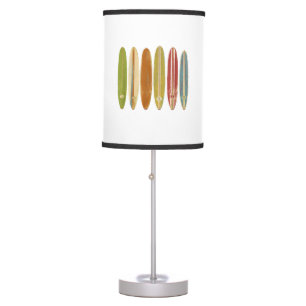 Longboard Surfboards Vintage Retro Style Surfing Table Lamp