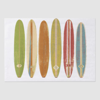 Longboard Surfboards Vintage Retro Style Surfing Tissue Paper