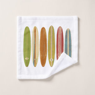 Longboard Surfboards Vintage Retro Style Surfing Wash Cloth