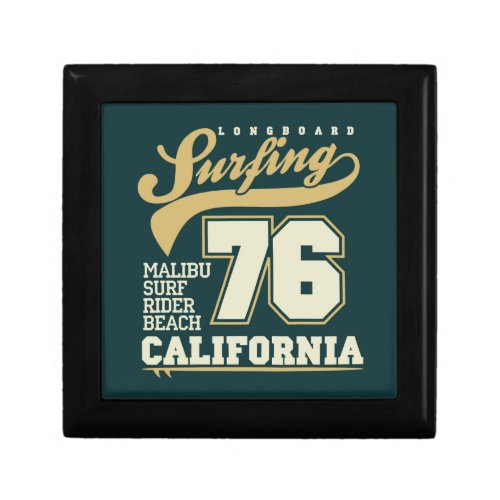 Longboard Surfing  California 76 Jewelry Box
