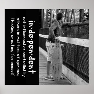 Longboard Teen Attitude Quote Poster