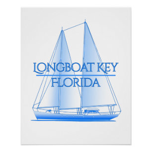 Longboat Key Coastal Nautical Sailing Sailor Poster