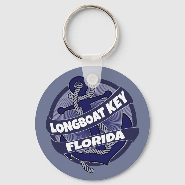Longboat Key Florida anchor swirl keychain (Front)