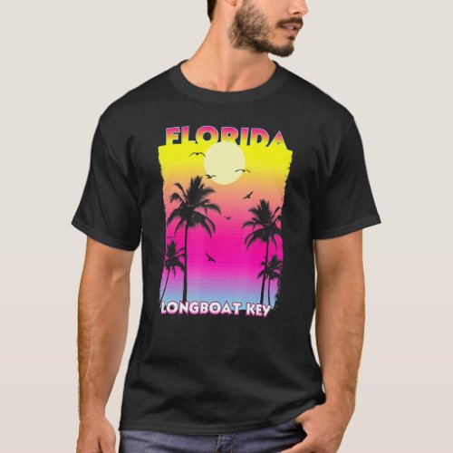 Longboat Key Florida Fl Summer Vintage Sunset T_Shirt