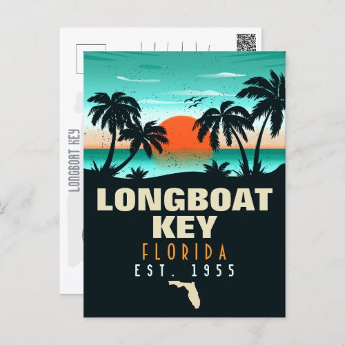 Longboat Key Florida Retro Sunset Souvenirs 60s Postcard