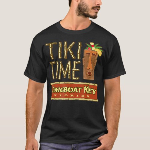 Longboat Key Florida Retro Tiki Bar Design  T_Shirt