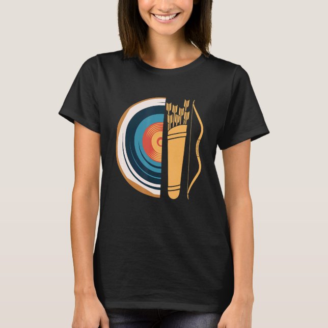 Longbow Archer Archery Target T-Shirt (Front)