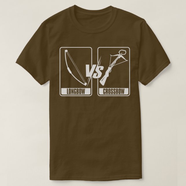 Longbow Vs Crossbow Bow  Bow Arrow Club Competitio T-Shirt (Design Front)