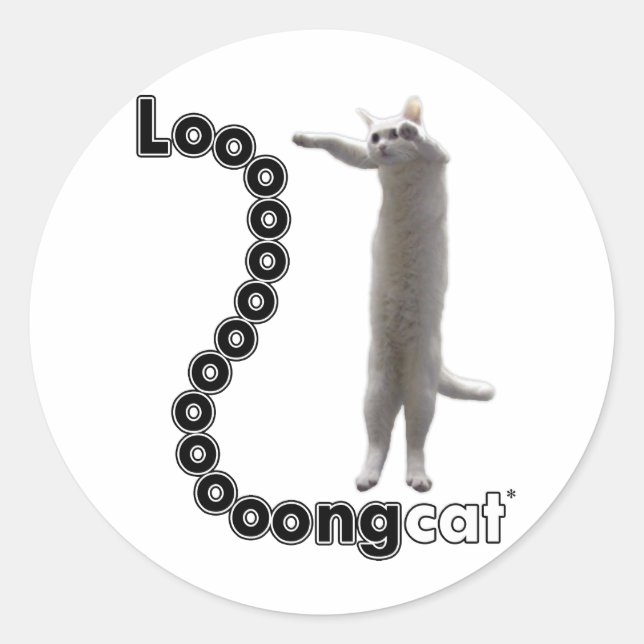 Longcat is long classic round sticker (Front)