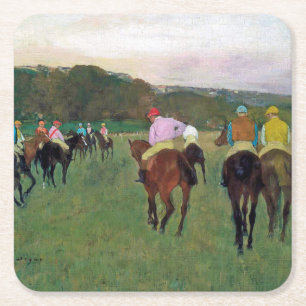 Longchamp Race Horse, Edgar Degas Square Paper Coaster