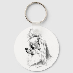 Longcoat chihuahua keychain