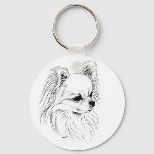 Longcoat chihuahua keychain (Front)