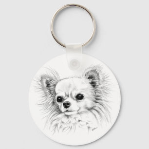 Longcoat chihuahua keychain