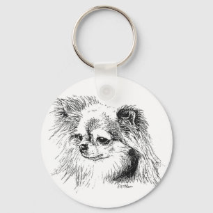 Longcoat chihuahua keychain