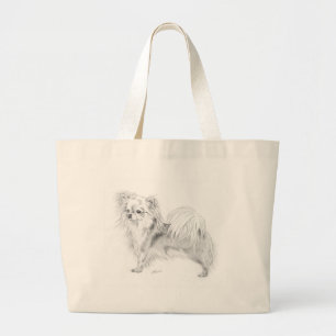 Longcoat chihuahua - standing large tote bag