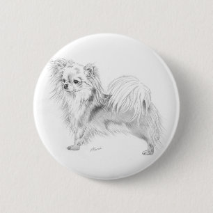 Longcoat chihuahua - standing pinback button
