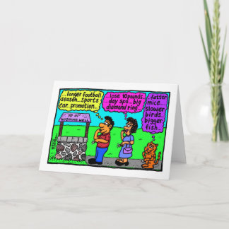 Longer football season...sports car...promotion... card
