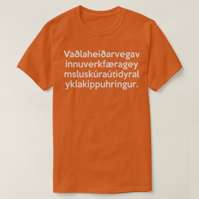 Longest Icelandic Word Funny Iceland Shirt (Design Front)