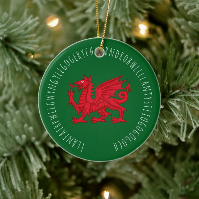 Longest Welsh word Ceramic Ornament (Tree)