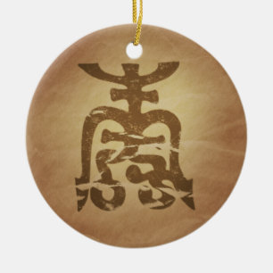 Longevity Chinese Ceramic Ornament