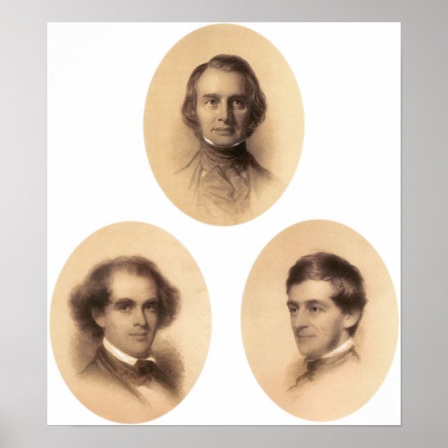 Longfellow, Hawthorne, Emerson Poster (Front)
