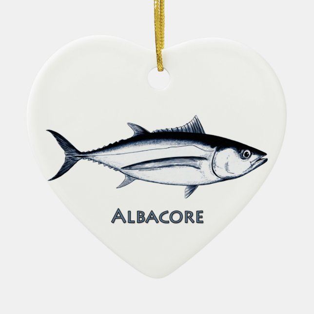 Longfin Albacore Tuna Logo Ceramic Ornament (Front)