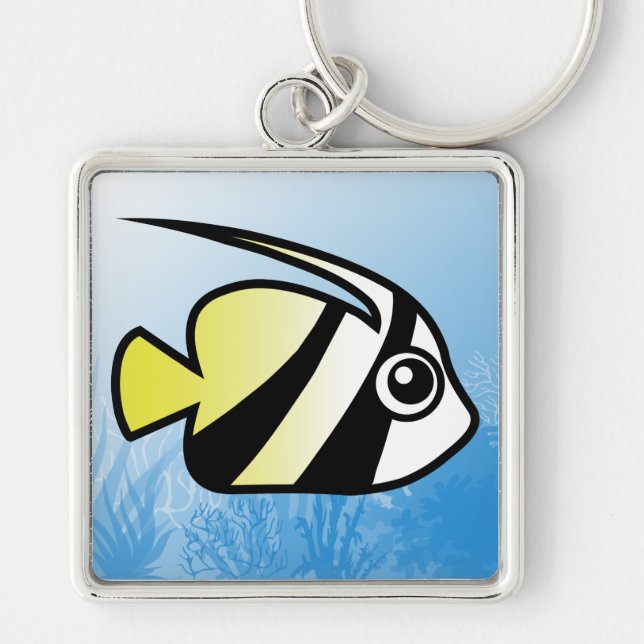 Longfin Bannerfish Keychain (Front)