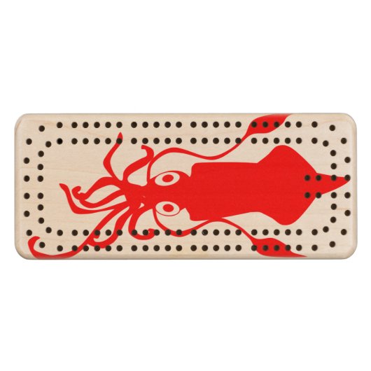 Longfin Inshore Squid Cribbage Board (Front (Horizontal))