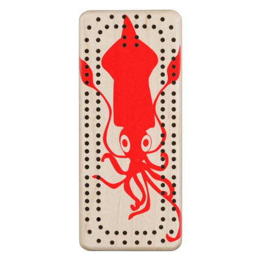 Longfin Inshore Squid Cribbage Board (Front Vertical)