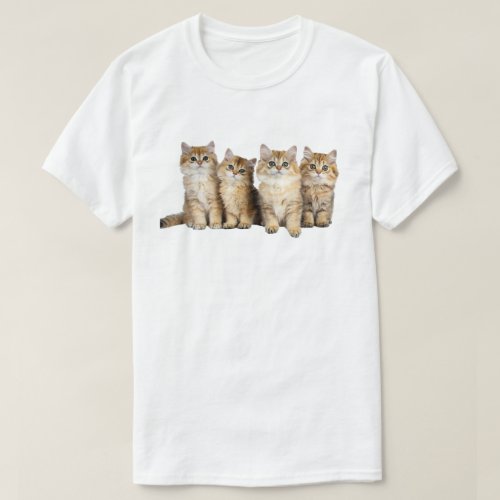 Longhair British Kitten Half Head Cat T_Shirt