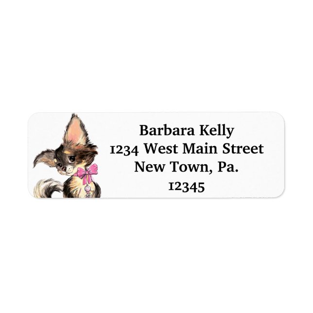 Longhair Chihuahua Return Address Label (Front)
