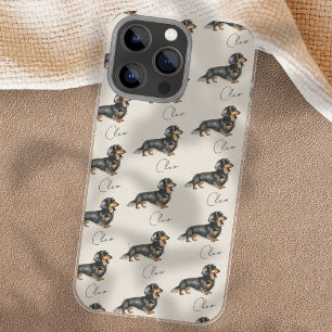 Longhair Miniature Dachshund Dog Illustration iPhone 16 Pro Max Case