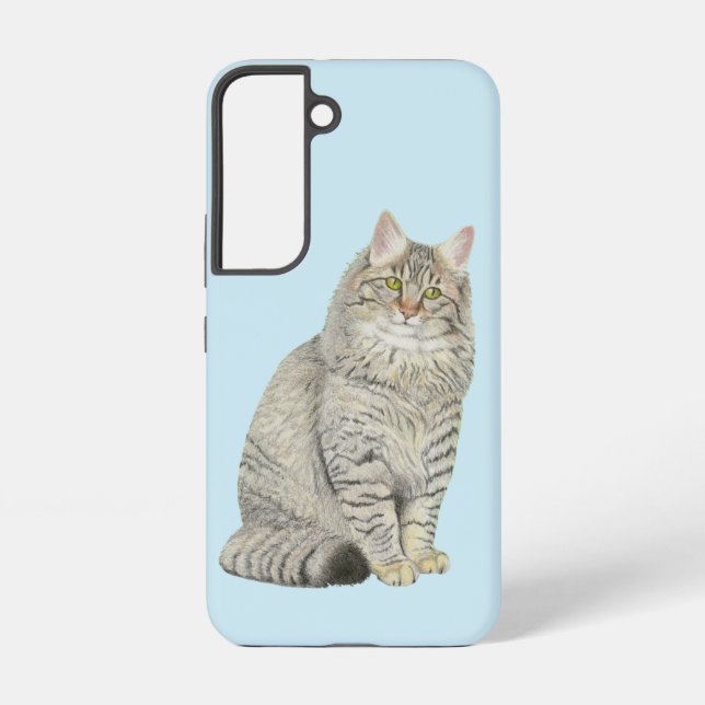 Longhair Tabby Cat Samsung Galaxy Case (Back)