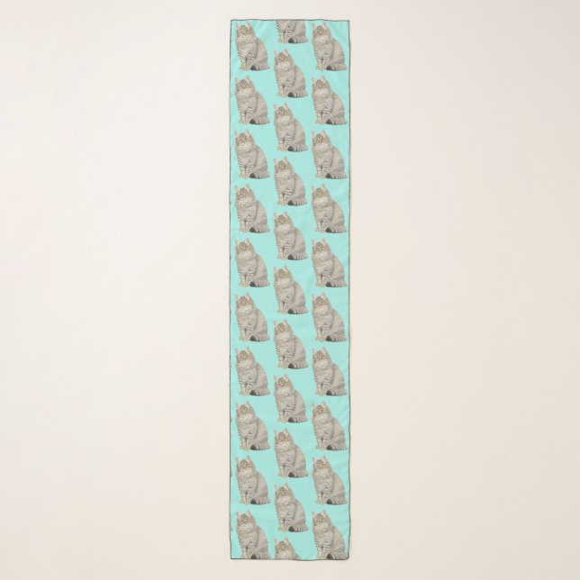 Longhair Tabby Cat Scarf (Front)