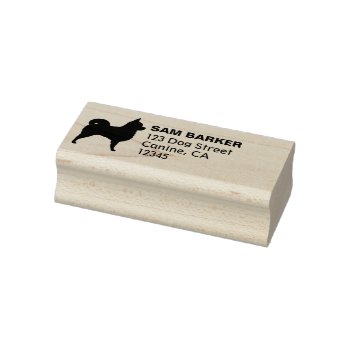 Longhaired Chihuahua Dog Silhouette Return Address Rubber Stamp by jennsdoodleworld at Zazzle
