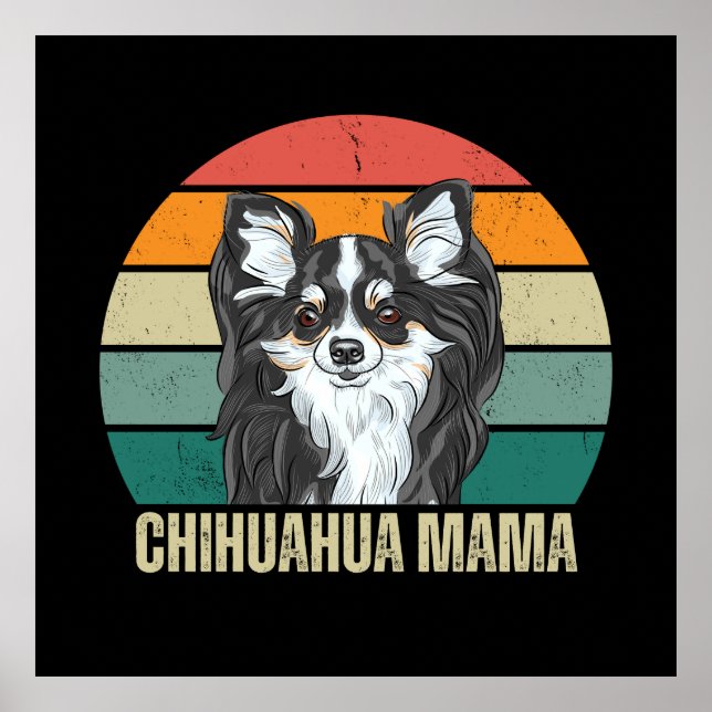 Longhaired Chihuahua Lover Gift, Cute Chihuahua Poster (Front)