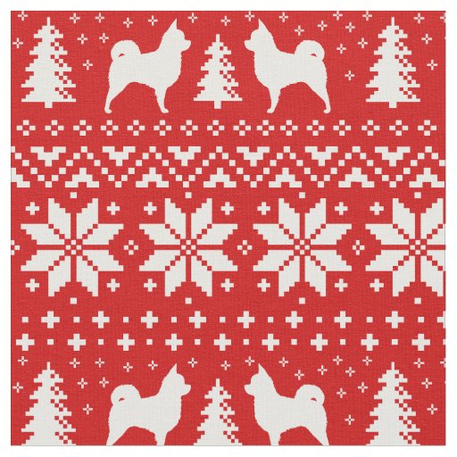 Longhaired Chihuahua Silhouettes Christmas Holiday Fabric