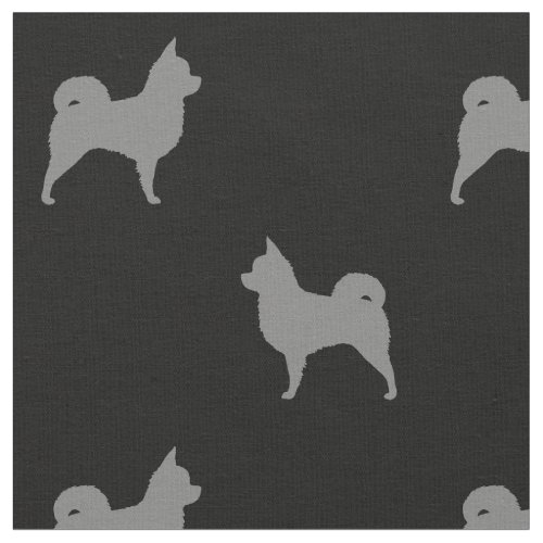 Longhaired Chihuahua Silhouettes Grey and Black Fabric