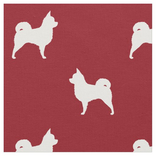 Longhaired Chihuahua Silhouettes Red and White Fabric
