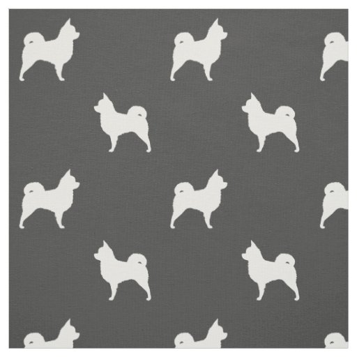 Longhaired Chihuahua Silhouettes White and Grey Fabric