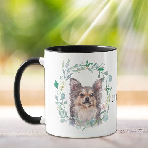 Longhaired Chihuahua Wreath Coffee Mug