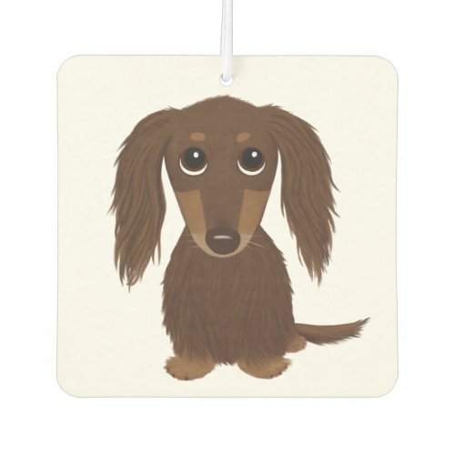 Longhaired Chocolate Brown Dachshund  Wiener Dog Air Freshener