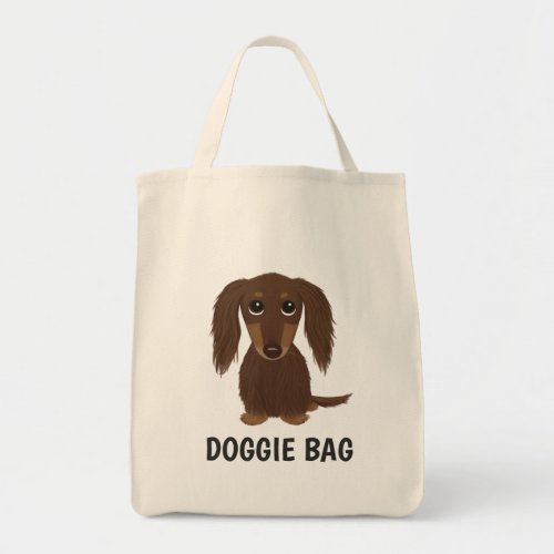 Longhaired Chocolate Dachshund Wiener Dog Lovers Tote Bag