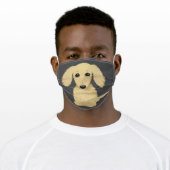 Longhaired Cream Dachshund | Cute Cartoon Dog Adult Cloth Face Mask (Worn)