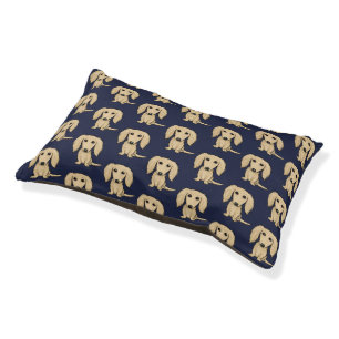 Longhaired Cream Dachshunds Pattern Dog Bed