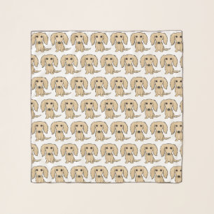 Longhaired Cream Dachshunds Wiener Dogs Pattern Scarf