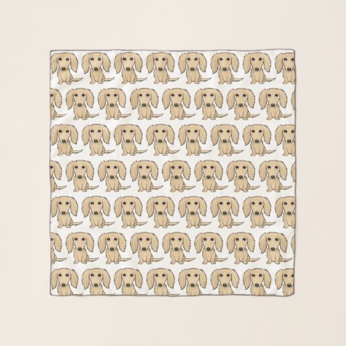 Longhaired Cream Dachshunds  Wiener Dogs Pattern Scarf