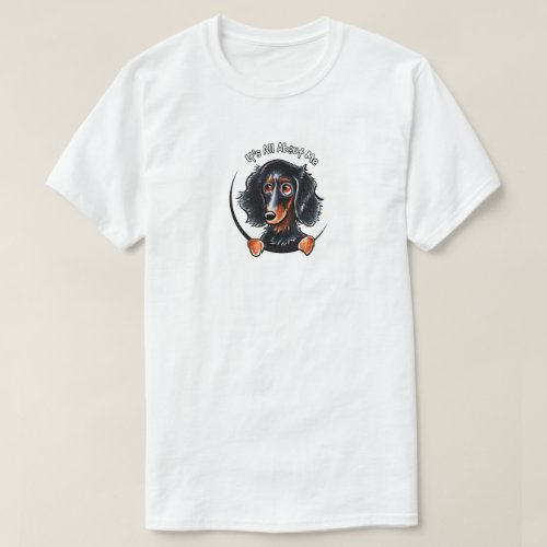 Longhaired Dachshund Black Tan IAAM T_Shirt