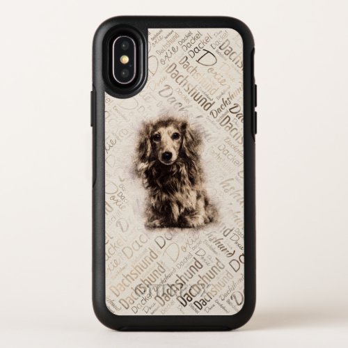 Longhaired Dachshund dog OtterBox Symmetry iPhone X Case